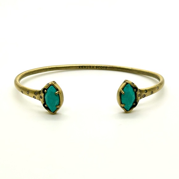 Kendra Scott Jewelry - Kendra Scott Laura Pinch Cuff Bracelet in Antique Gold & Variegated Turquoise